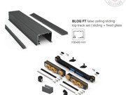 BLOQ FT KIT - False Ceiling Sliding Top Track Set / Sliding + Fixed Glass Black